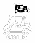 Cart Life USA Flag Precision Cut Decal